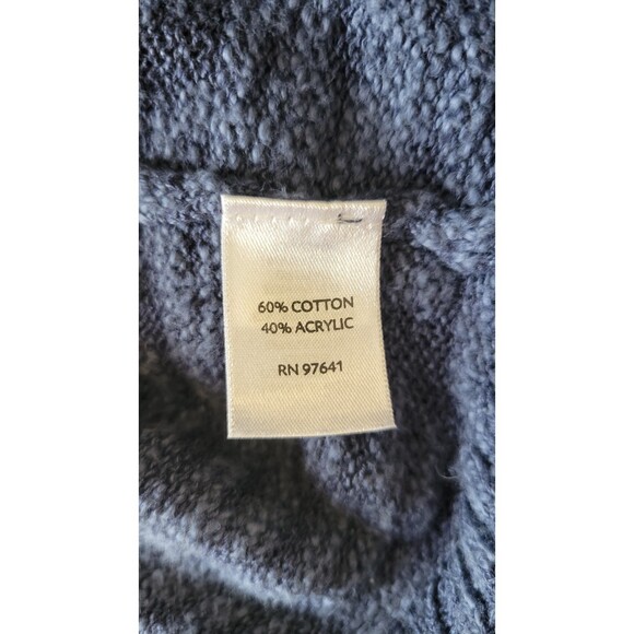 J. Jill Button Front Long Sleeve Blue Textured Knit Cardigan - Picture 4 of 4